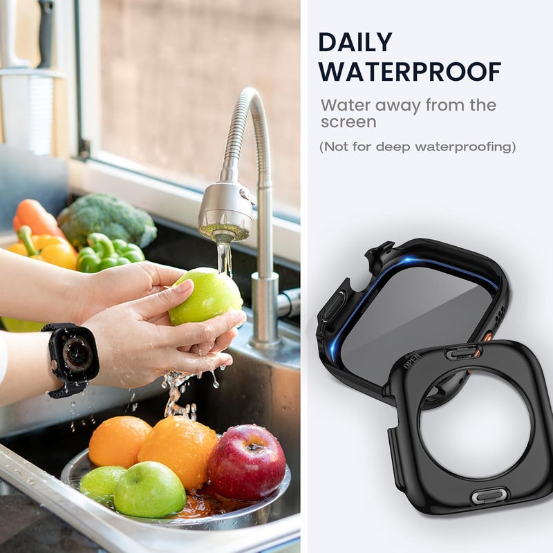 Tensea (2-in-1 for Waterproof Apple Watch Ultra 3/Ultra 2/Ultra Screen Protector Case 49mm, iWatch Protective PC Face Cover Built-in Privacy Tempered Glass Film [26° Anti Spy] [360° Full Protection] - Image 4